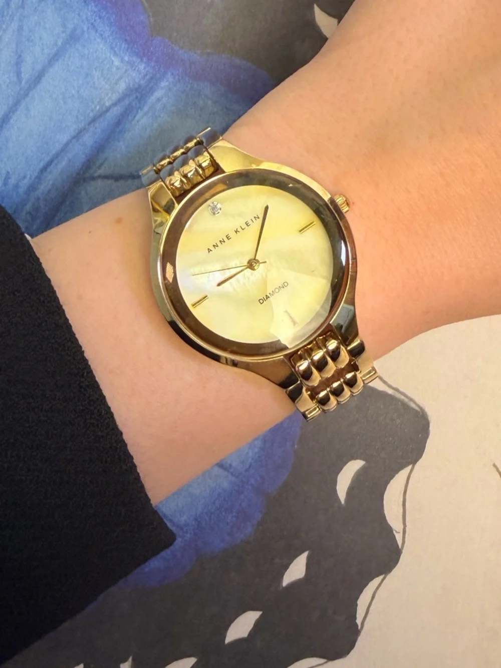 Anne Klein Gold Tone Round Dial Women's Watch